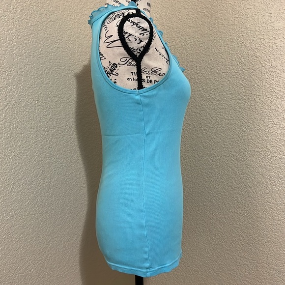 Old Navy Blue Ribbed Cotton Tank Top - Picture 4 of 7